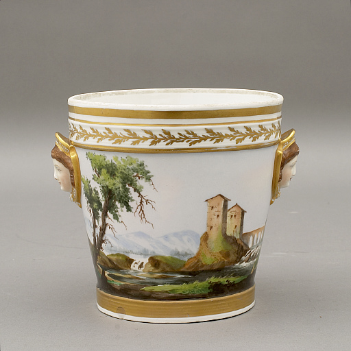 Cache-pot : paysage romantique