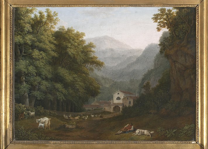 Paire de tableaux : paysages de la campagne italienne