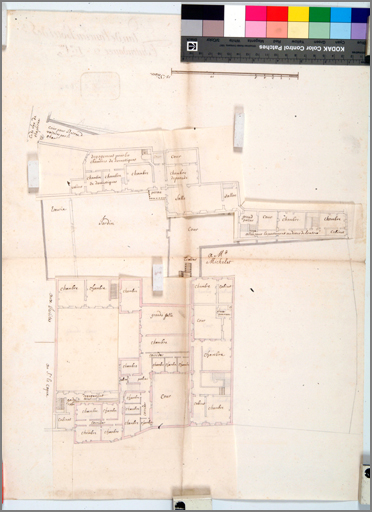 Plan de l'ancienne Intendance de la rue Tête d'Or (s. d.). (avec retombe).