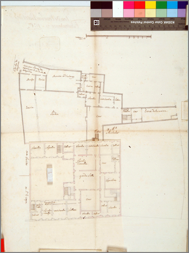 Plan de l'ancienne Intendance de la rue Tête d'Or (s. d.). (avec retombe)