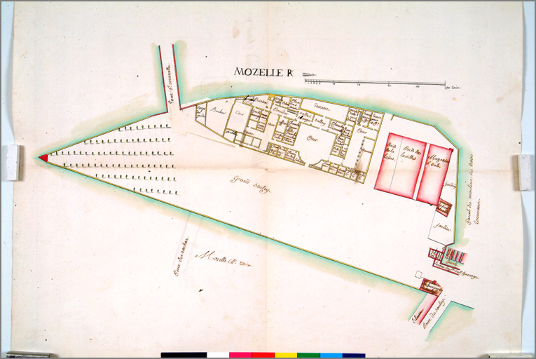 Premier projet d'hôtel de l'Intendance (sans titre, sans date.) : plan (avec retombe).