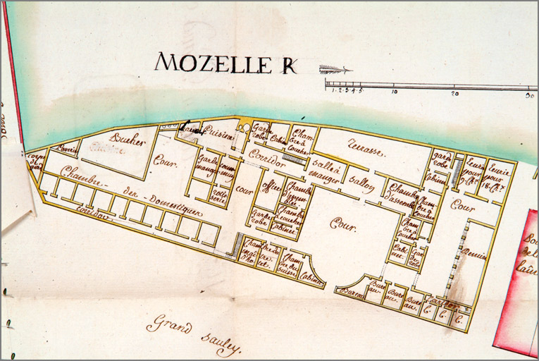 Premier projet d'hôtel de l'Intendance (sans titre, sans date.) : plan, détail (sans retombe).