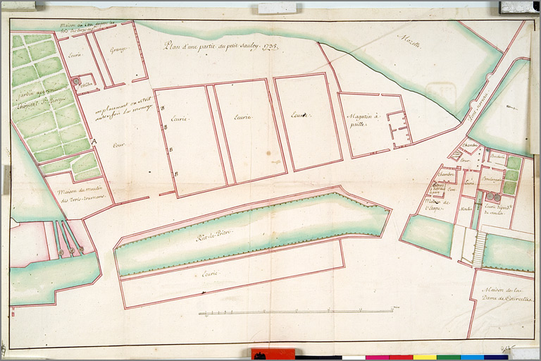 'Plan d'une partie du petit Saulcy' (1735), avant projet (sans retombe)'