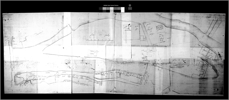 Plan de l'île du Saulcy avant la construction de l'hôtel de l'Intendance (entre 1735 et 1738).