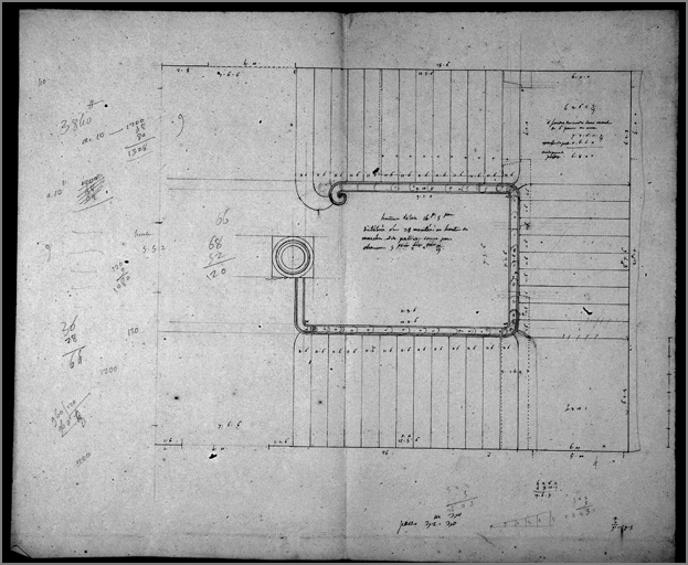 Plan de l'escalier d'honneur (1806).