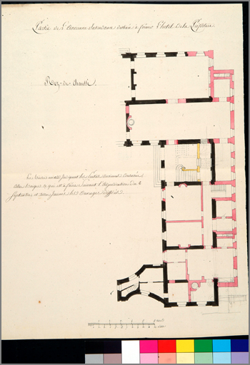 Plan pour la reconstruction de l'aile droite de la préfecture (vers 1806) : rez-de-chaussée.