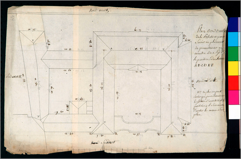 Plan des toitures de la préfecture (vers 1806).