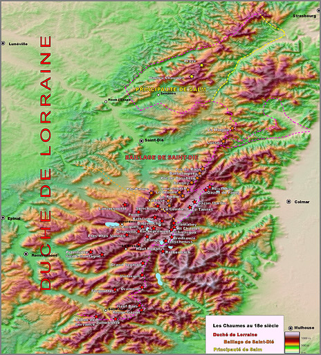 Marcairies. Cartographie des marcairies sur le massif vosgien.