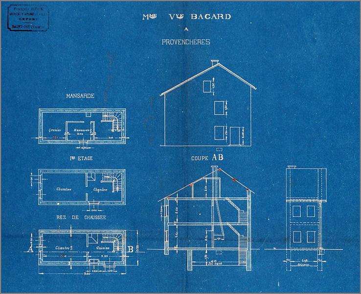 Plan, coupe et élévation.