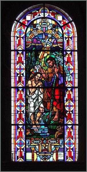 Verrière 2 : baptême du Christ, vue générale.