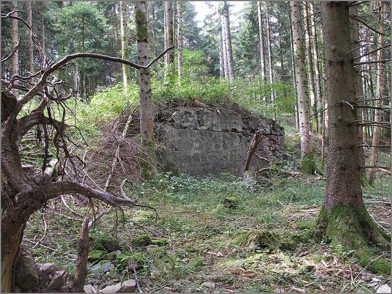 Vestiges de blockhaus, vue de trois-quarts gauche.