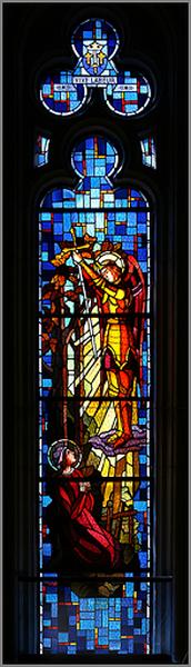 Verrière 14 : l'apparition de Saint Michel à Jeanne d'Arc.