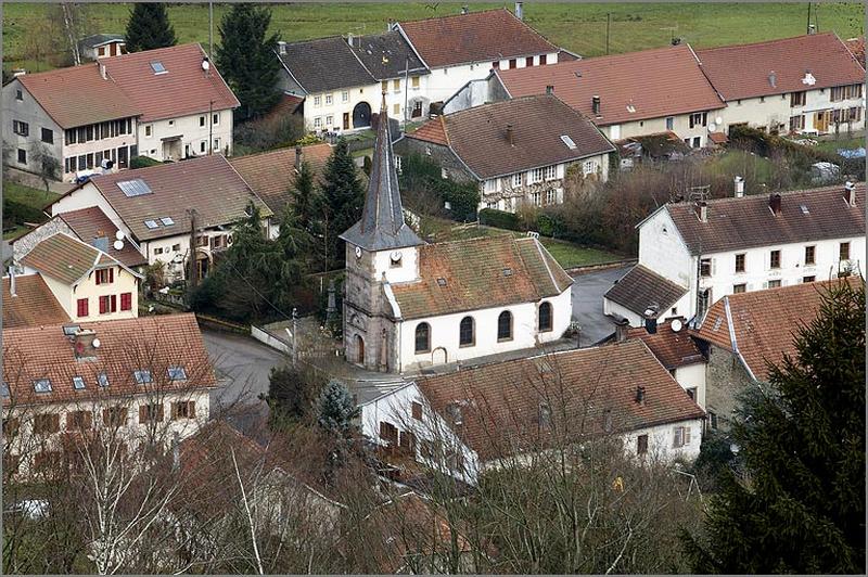 Vue de la Rue-Haute depuis la Goutte-Chaumont.