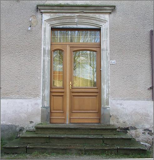 Ferme, élévation antérieure, porte piétonne, ensemble face.