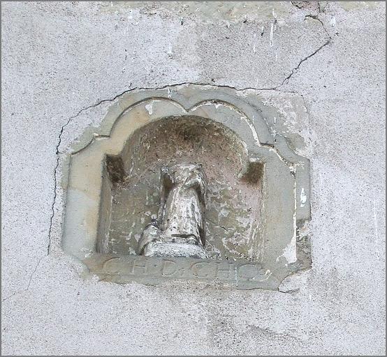 Ferme, élévation antérieure, niche, ensemble face.