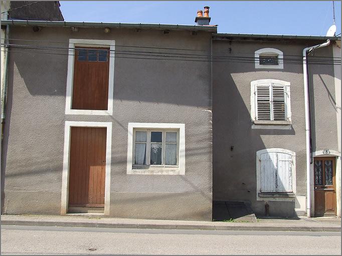 Maison de manouvrier, élévation antérieure, ensemble face.