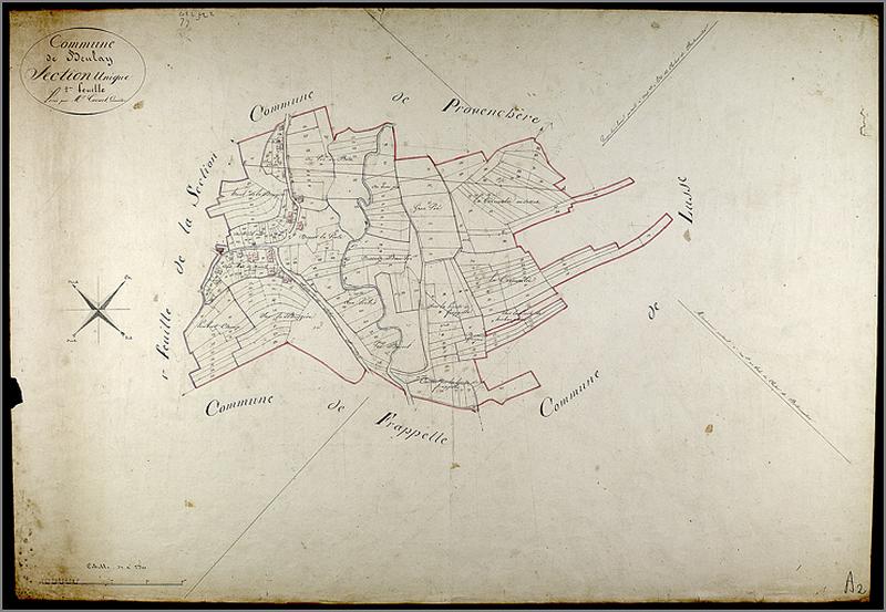 Cadastre de 1828, section unique deuxième feuille.