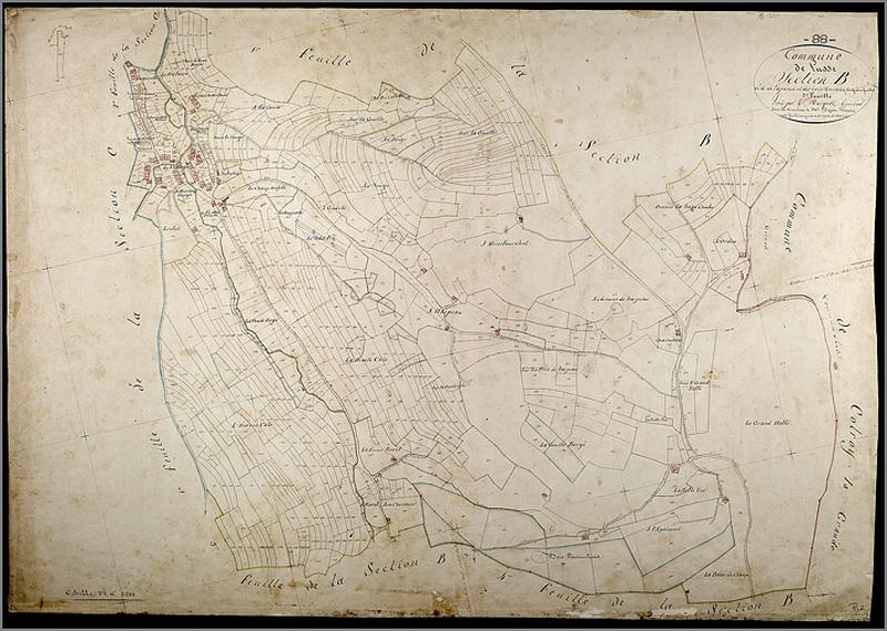 Cadastre de 1838, feuille B2 : La Pariée.