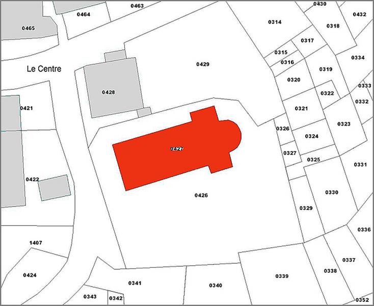 Cadastre actuel : localisation du bâtiment.