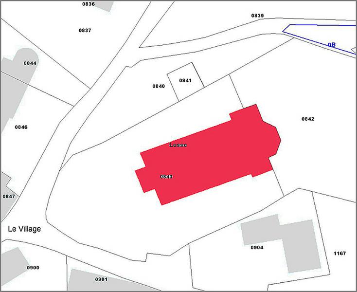 Cadastre actuel : localisation du bâtiment.