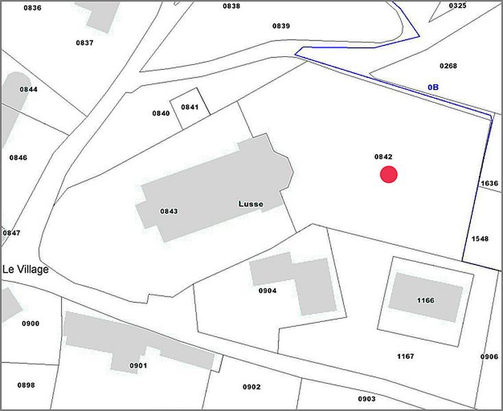 Cadastre actuel : localisation du bâtiment.