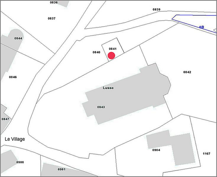 Cadastre actuel : localisation du bâtiment.