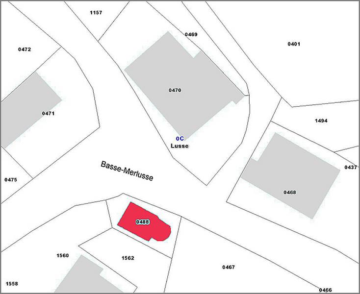 Cadastre actuel : localisation du bâtiment.