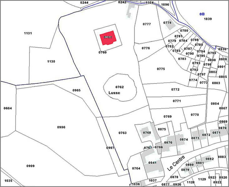 Cadastre actuel : localisation du bâtiment.