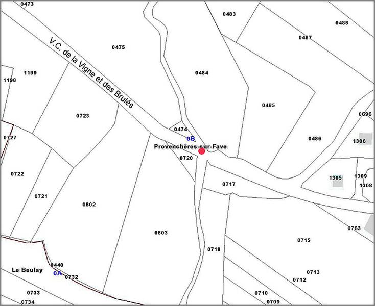 Cadastre actuel : localisation du bâtiment.