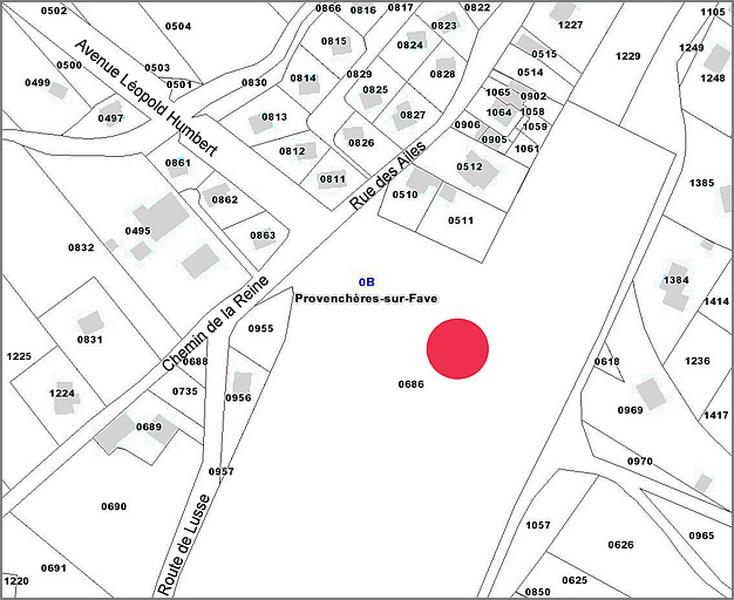 Cadastre actuel : localisation du bâtiment.