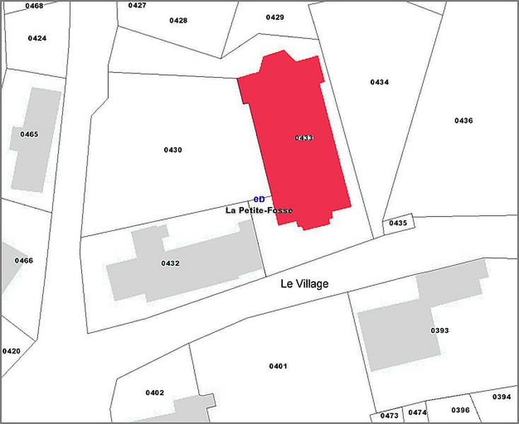 Cadastre actuel : localisation du bâtiment.