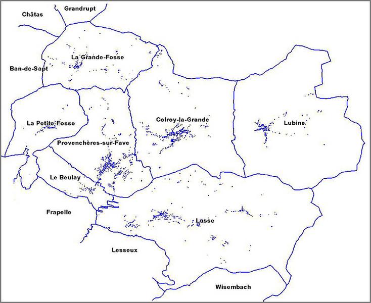 Cadastre actuel : implantation du bâti.