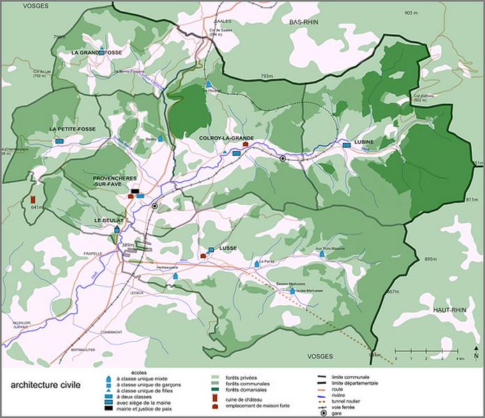 Cartographie de l'architecture civile.