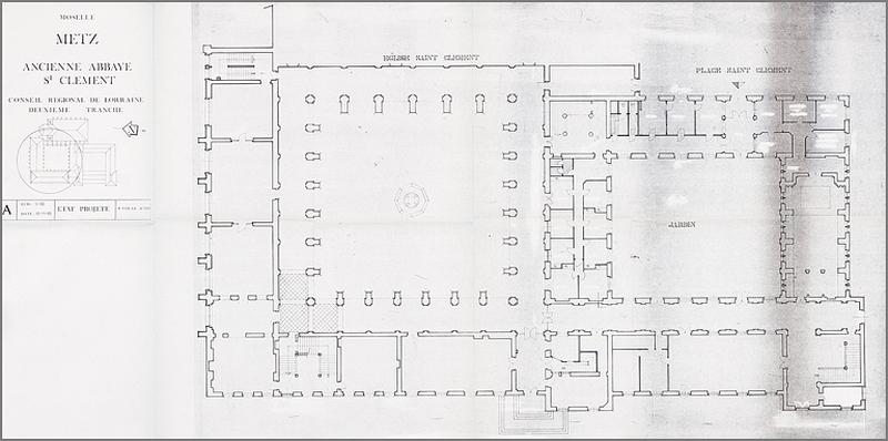 Plan du rez-de-chaussée : état projeté (deuxième tranche de travaux, 1985).