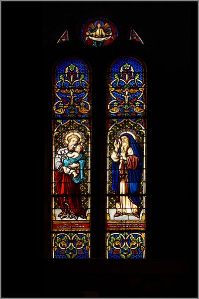 Verrière à personnages n° 4 : saint Joseph et saint Joachim.