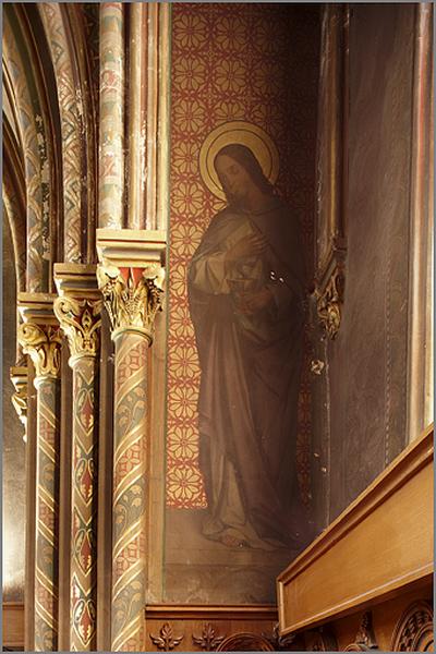 Travée de choeur, côté droit : peinture de saint Jean l'Evangéliste.