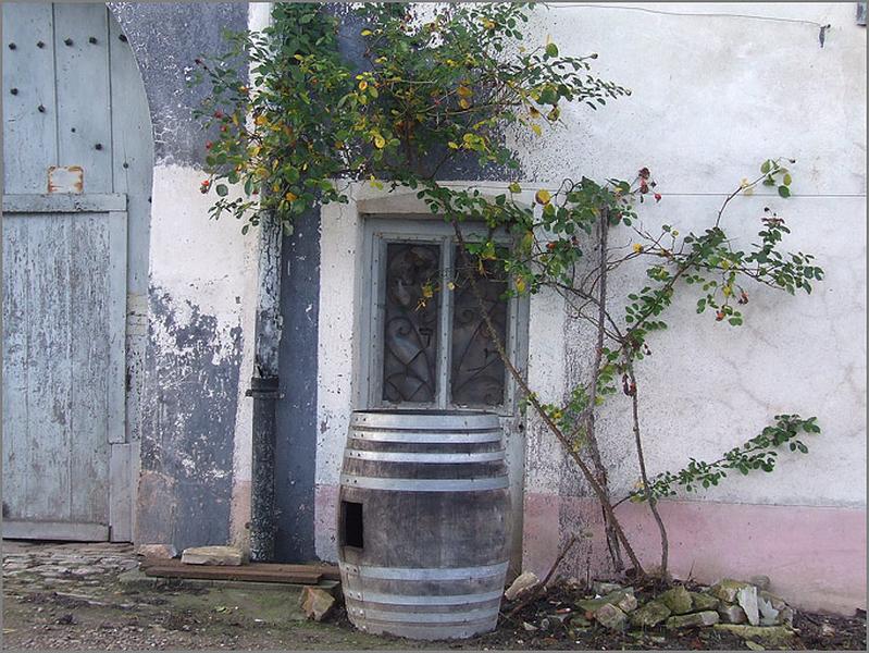 Ferme, élévation antérieure, porte piétonne, ensemble face.