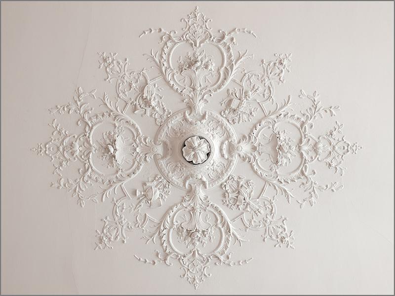 Plafond, détail de la rosace.