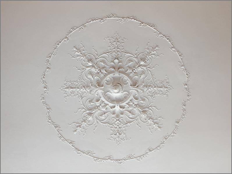 Plafond, détail de la rosace.