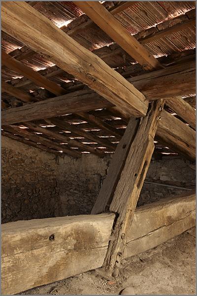 Charpente du choeur, détail de l'unique ferme