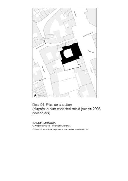 Plan de situation d'après le plan cadastral.