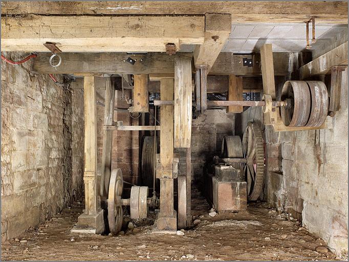 Sous-sol de la scierie, mécanismes.
