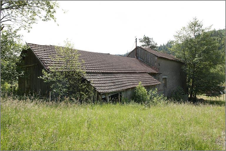 Les Rouges-Eaux, scierie du Pré-Laurent, élévation postérieure.