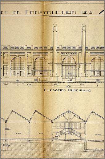 Elévations et coupes, détail (2).