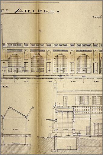 Elévations et coupes, détail (3).