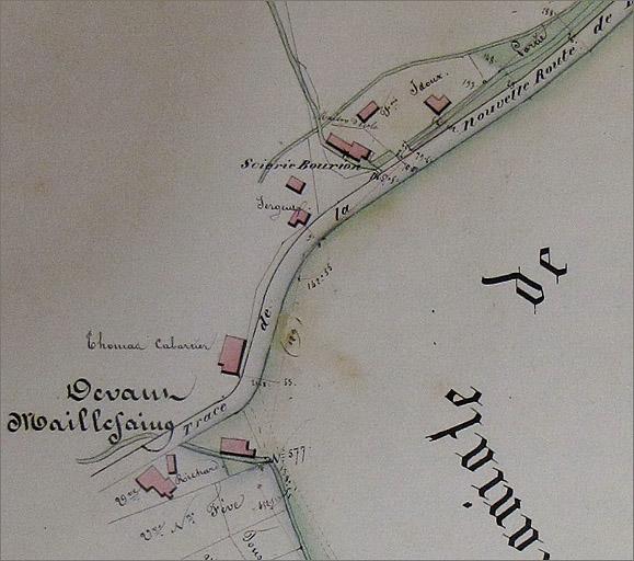 Scierie de Maillefaing, extrait de plan.