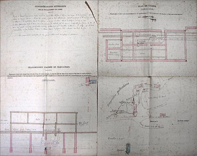 Ancienne scierie domaniale du Breuil, extrait de plan.