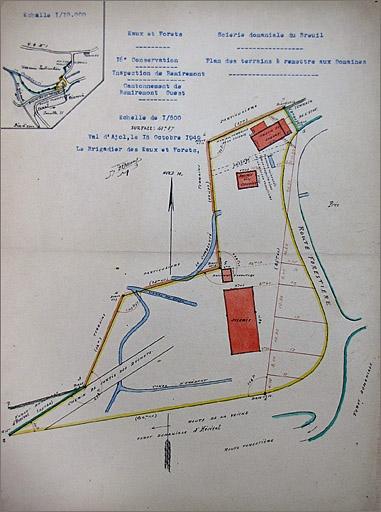 Ancienne scierie domaniale du Breuil, extrait de plan.