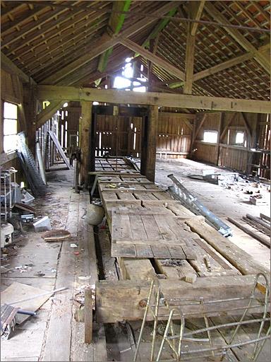 Ancienne scierie Lalouette, intérieur de la halle, haut-fer.