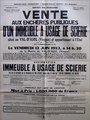 Ancienne scierie domaniale du Breuil, affiche.